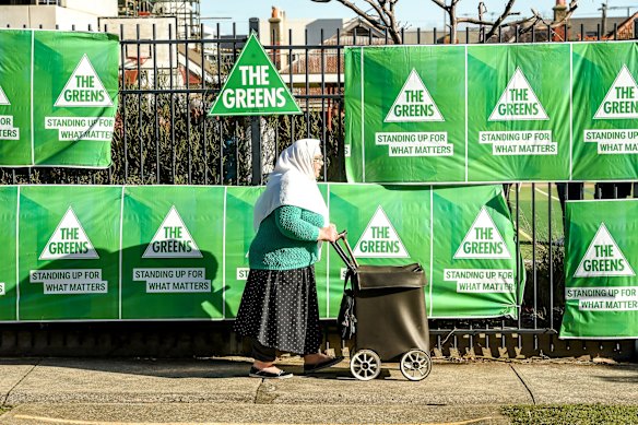 Federal seat of Batman polling booth at Sacred Heart Primary School, in Preston in Melbourne's north.