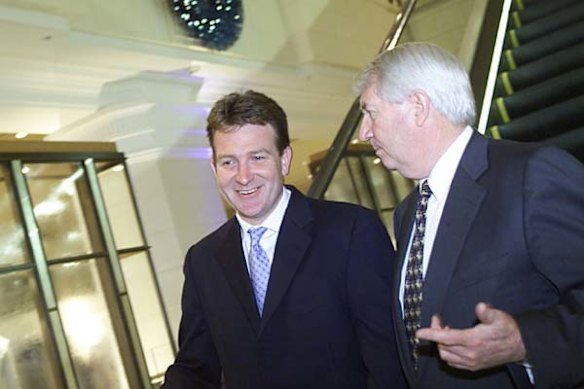 As the new CEO of David Jones in 2002 with then chairman Dick Warburton.
