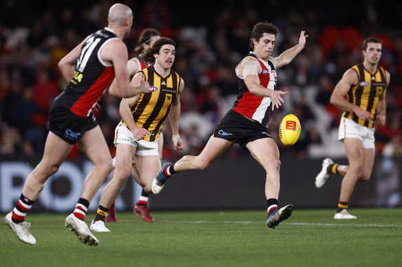 St Kilda skipper Jack Steele, backing up after a huge afternoon against West Coast, was again influential, this time against the Hawks.
