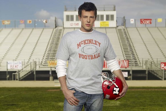 Monteith in character as Finn Hudson.