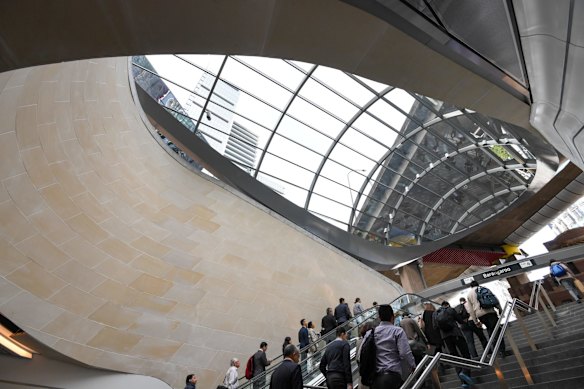 The massive skylight at the Barangaroo end provides plenty of natural light.