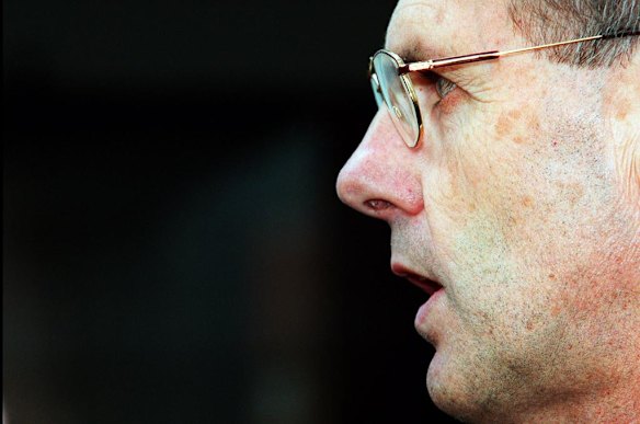 Bob Brown at an anti-GST protest, Canberra, May 1999.