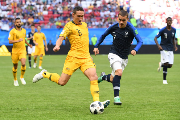 Considering his options: Mark Milligan will decide his future after the Socceroos' emotional exit from Russia has subsided.