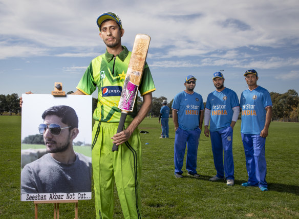 Faizan Akbar, who played in Wednesday's memorial match for his older brother Zeeshan.