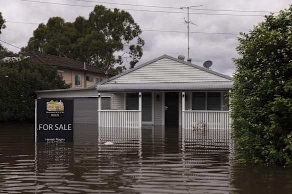 The property owned by Steve Nicholson is seen flooded. Steve just sold it and has three days left on the cooling off period.