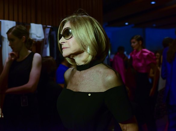 Carla backstage at Carla Zampatti's Spring/Summer 2015 collection showcase.