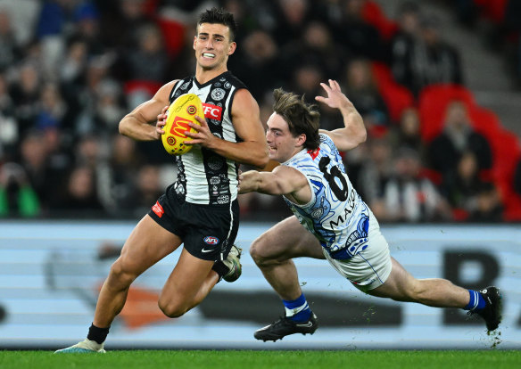 Nick Daicos’ evasive skills are a sight to behold, and he is now having a direct impact on the scoreboard since being shifted into a midfield-forward role.