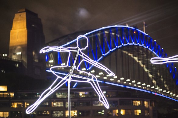 Light installations at Vivid in The Rocks.