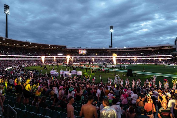 The Sydney Cricket Ground became home tonight for participants to march in the annual Gay and Lesbian Mardi Gras parade in Sydney. 