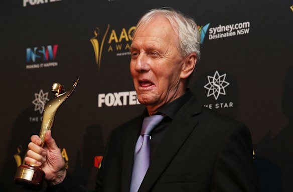 Paul Hogan after winning the AACTA Longford Lyell Award at the 6th AACTA Awards in Sydney, Australia.