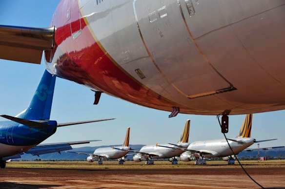 Six commercial jets including a Boeing 767 from Qantas are now stored at the purpose built Alice Springs storage facility. It has future capacity for up to 250 aircraft.