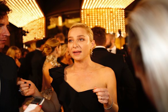 Asher Keddie arrives at the 59th Annual Logie Awards at Crown Palladium.