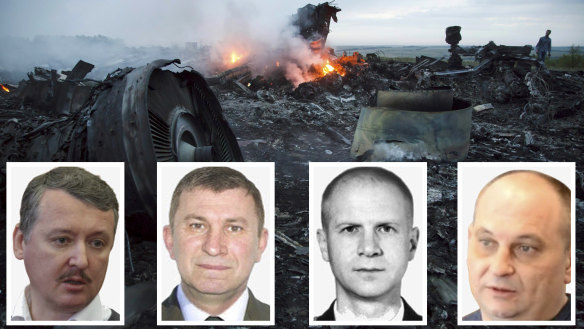 The four people allegedly responsible for shooting down flight MH17. From left: Igor Girkin, Sergey Dubinsky, Oleg Pulatov, Leonid Kharchenko.