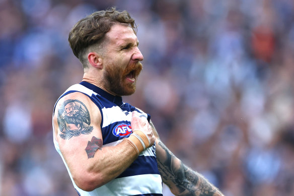 Pride and passion: Zach Tuohy was once a blue boy, but he’s now well and truly a Geelong premiership star.