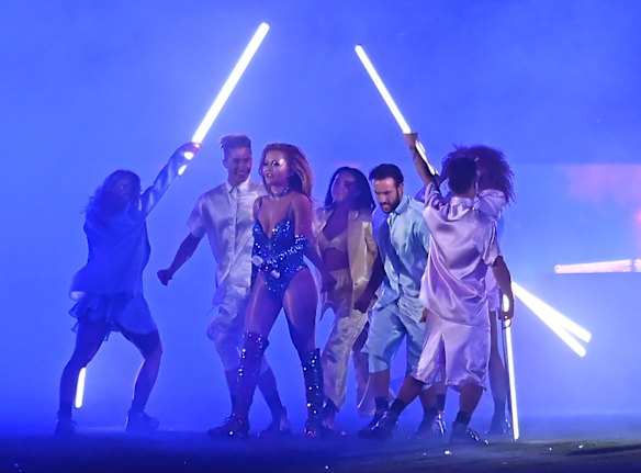 Singing superstar Rita Ora performs during the 43rd Sydney Gay and Lesbian Mardi Gras.