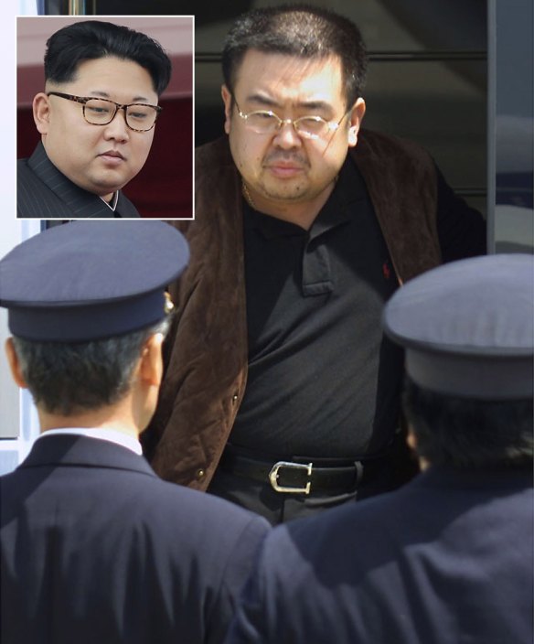 Kim Jong-nam with an inset of Kim Jong-Un, North Korea's leader.