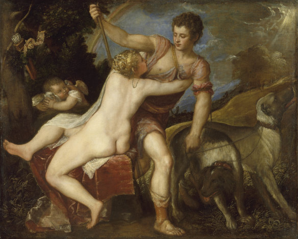 Titian: Venus and Adonis 1550s. Oil on canvas The Jules Bache Collection 1949 / 49.7.16 