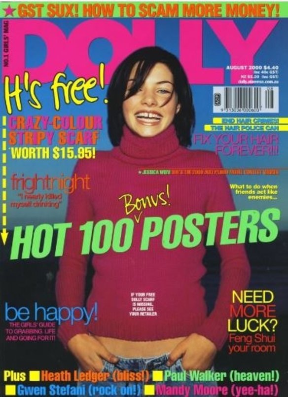 Jess Hart in August 2000 when the introduction of GST 'sucked' and 'hunks' Heath Ledger and Paul Walker were still alive.