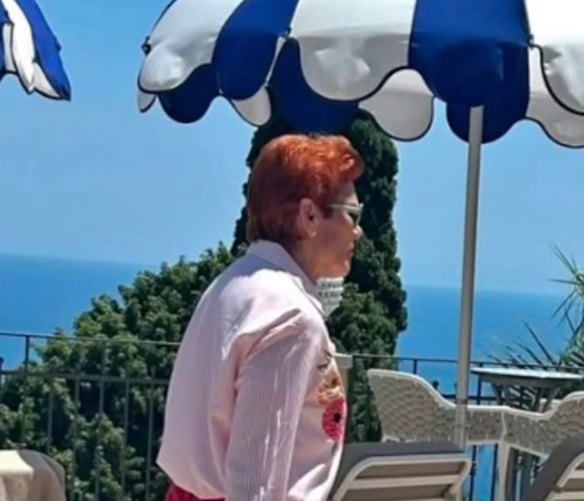 Pauline Hanson in Sicily earlier this week.