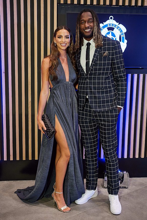 Eagles ruckman Nic Naitanui and partner Brittany Brown.