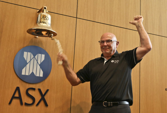 Nuix CEO Rod Vawdrey ringing the bell to announce Nuix’s public listing on the ASX.
