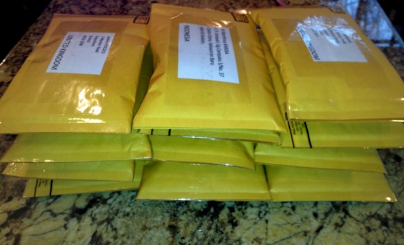 The first global despatch of seeds to MH17 families and friends outside Australia, to The Netherlands, Malaysia, Indonesia, Germany and the UK.