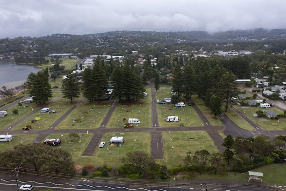 A nearly deserted Narrabeen Caravan park after most holiday makers cancelled their trips to the holiday hotspot. 