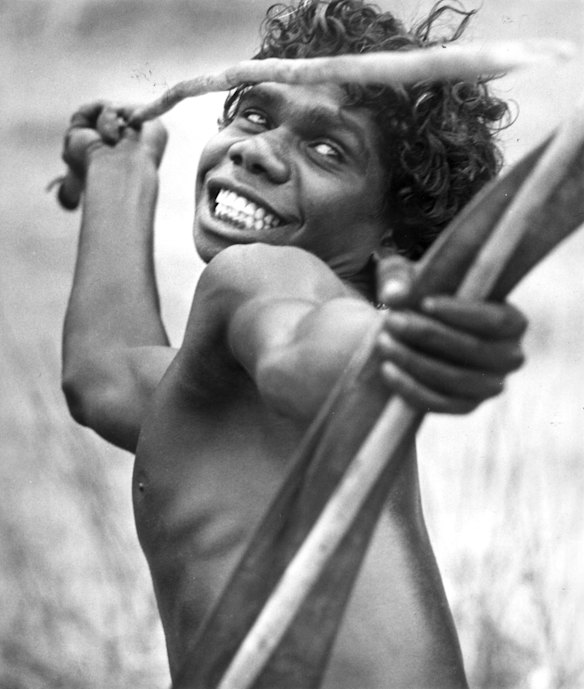 David Dalaithngu as he appears in the movie Walkabout, 1971.