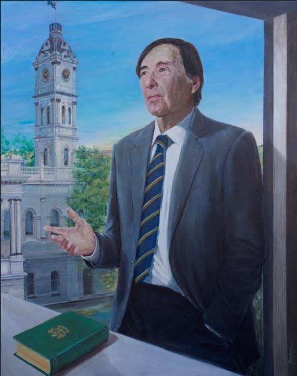 The controversial portrait of Stonnington councillor and former mayor, John Chandler, by artist Anna Minardo. 
