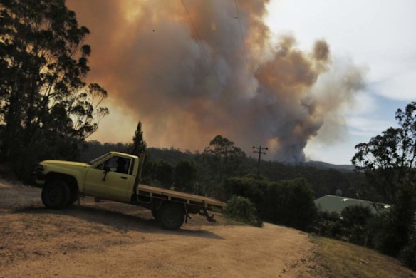 a fire south west of wandandian  Pic nick Moir 8 jan 2013