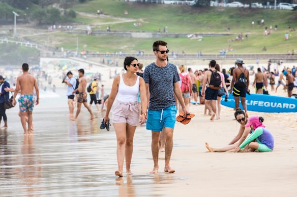 Sydney siders beat the heat at Bondi Beach.