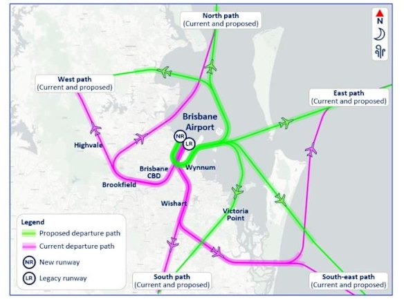 The new option for night operations would change all departure paths used by jet aircraft between 10pm to 6am when winds are blowing from the south.