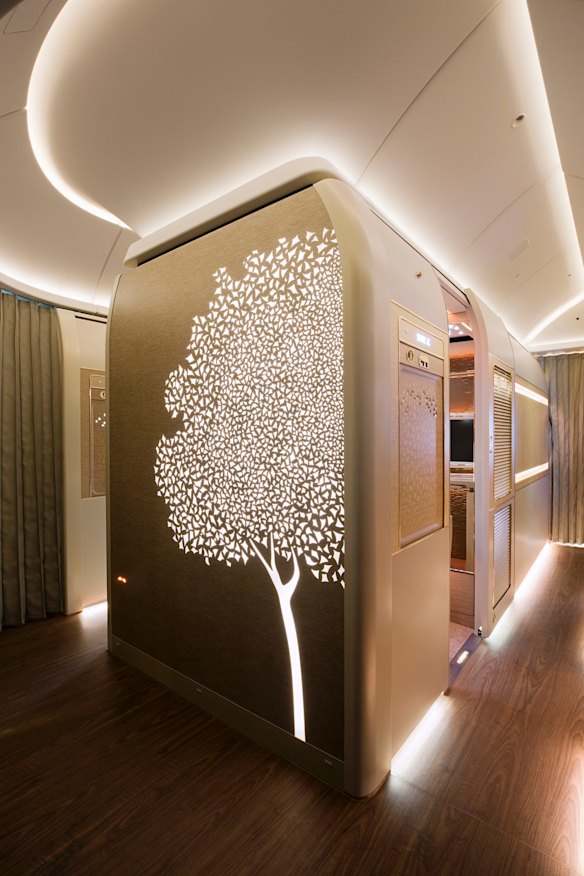 Emirates' new first class suite on board its Boeing 777s.