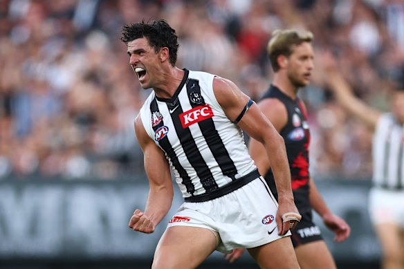 Happy days: Scott Pendlebury wound back the clock on Anzac Day.