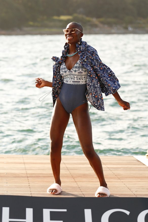 Models in The Iconic swimwear show on Sydney Harbour, Thursday, November 30, 2017. Photos: supplied