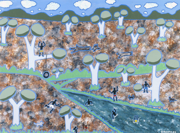 Elaine Russell’s 
‘Lachlan River, our childhood dreams’ 1994.