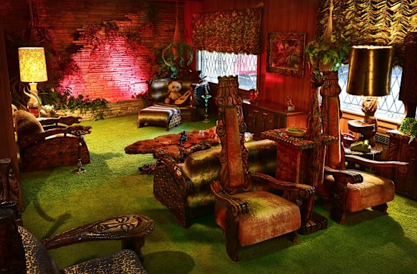 The mansion's famous 'Jungle Room'.