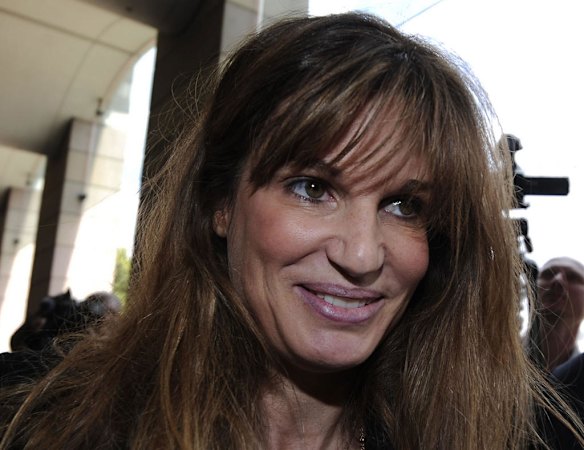 British personality Jemima Khan arrives for the hearing.