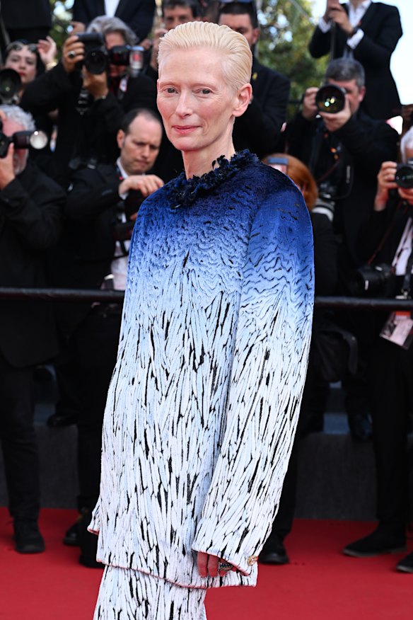 Tilda Swinton at the screening of La Bola Negra at the Cannes Film Festival on May 21.