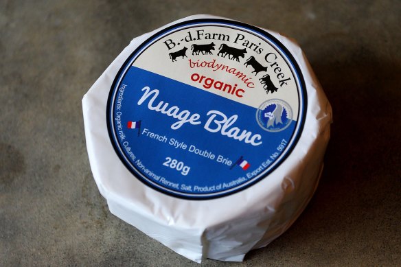 B.-d. Farm Paris Creek French Style Double Brie, $3.02 per 100g, 70/100
