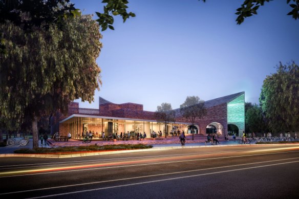 An artist's impression of the new North Melbourne station.