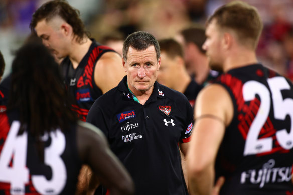 Bombers coach John Worsfold says umpire's decision had a "massive impact" on the outcome of the game. 
