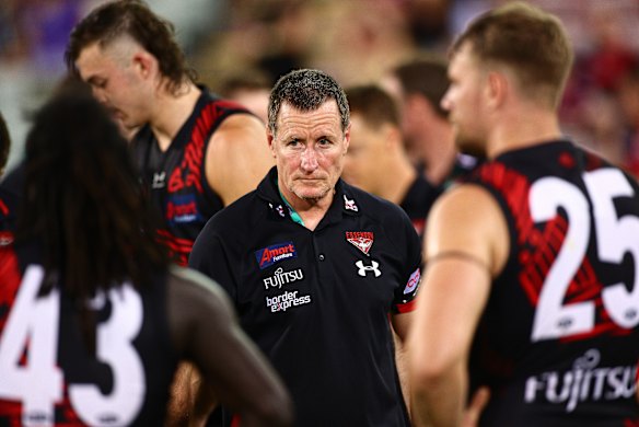Bombers coach John Worsfold says umpire's decision had a "massive impact" on the outcome of the game. 