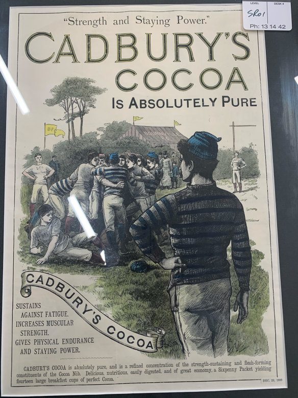 An old Cadbury advertisement, found this week in the Australian rugby archives. 
