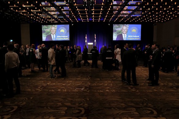 Liberal Party election night function at the Sofitel in Sydney.