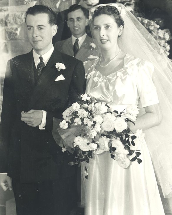 Wedding of Gough Whitlam and the former Margaret Dovey at St Michael's Vauclucein April 1942.
