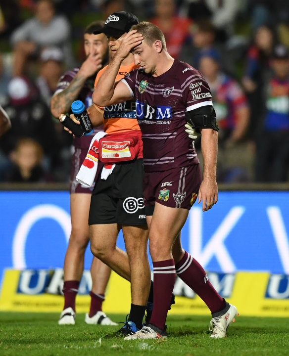 Eagles rocked: Manly's injury crisis worsened last night with the loss of five-eighth Lachlan Croker. 