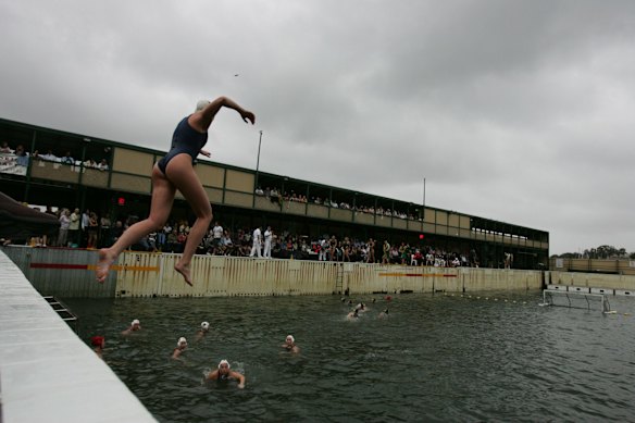 Australia and the US compete in the Women's water polo test series held at the Dawn Fraser Baths in 2014.