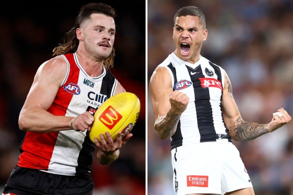 Bright lights; St Kilda defender Jack Sinclair, should he return, could spend time on Collingwood sharpshooter Bobby Hill on Thursday night.