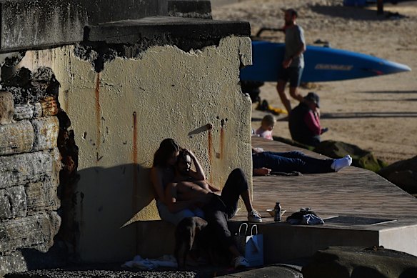 Manly Beach on Sunday.